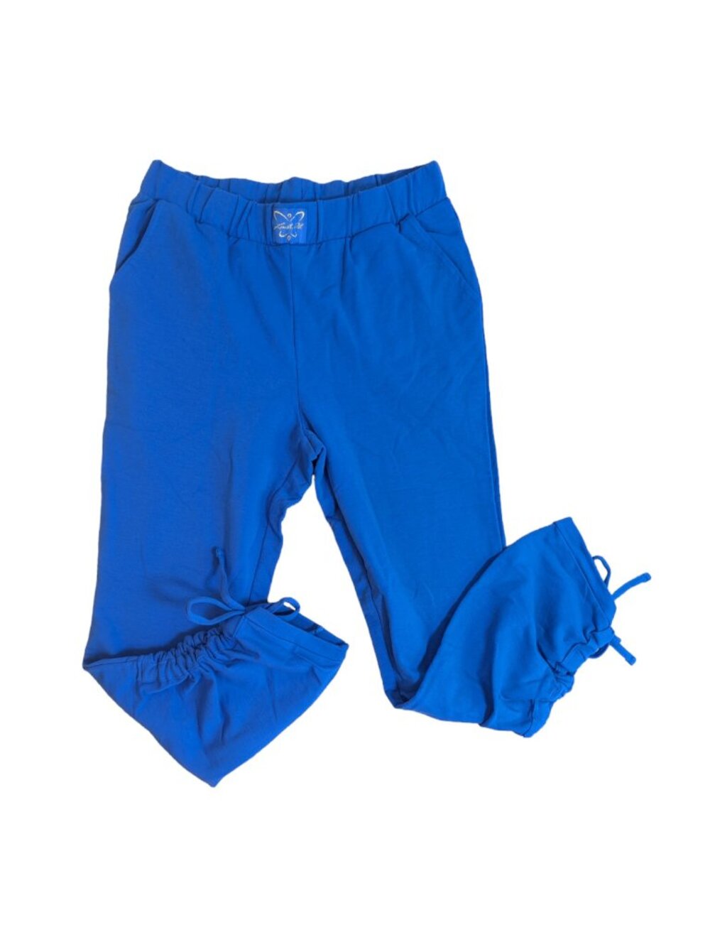 Laila Ali Womens Blue Ruched Lounge Sweat Pants Joggers
